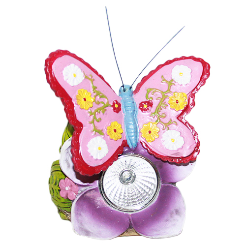 Figurka solarna kwiat z motylem