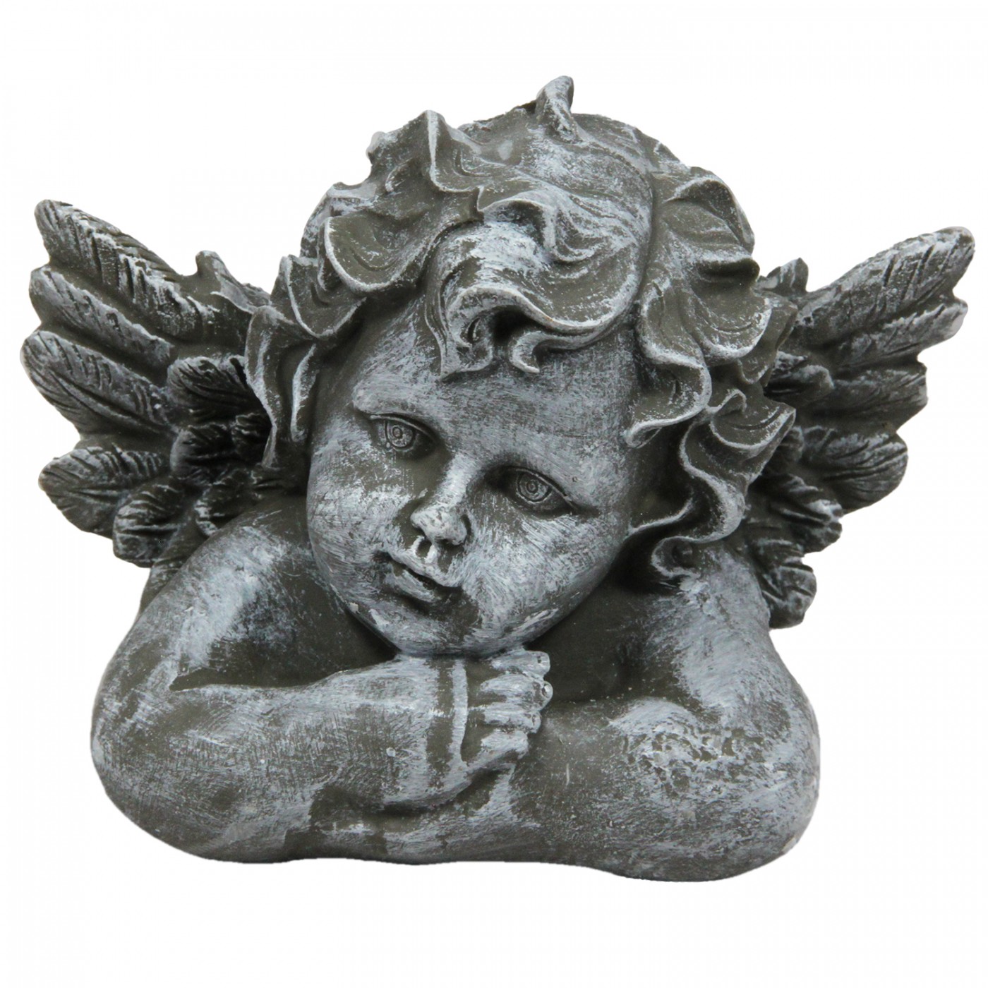 Figurka aniołek ozdoba dekoracja szara 13x16cm