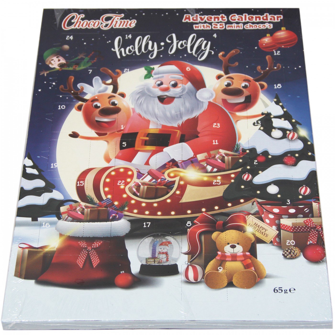 Kalendarz Adwentowy świąteczny z czekoladkami - 65 g