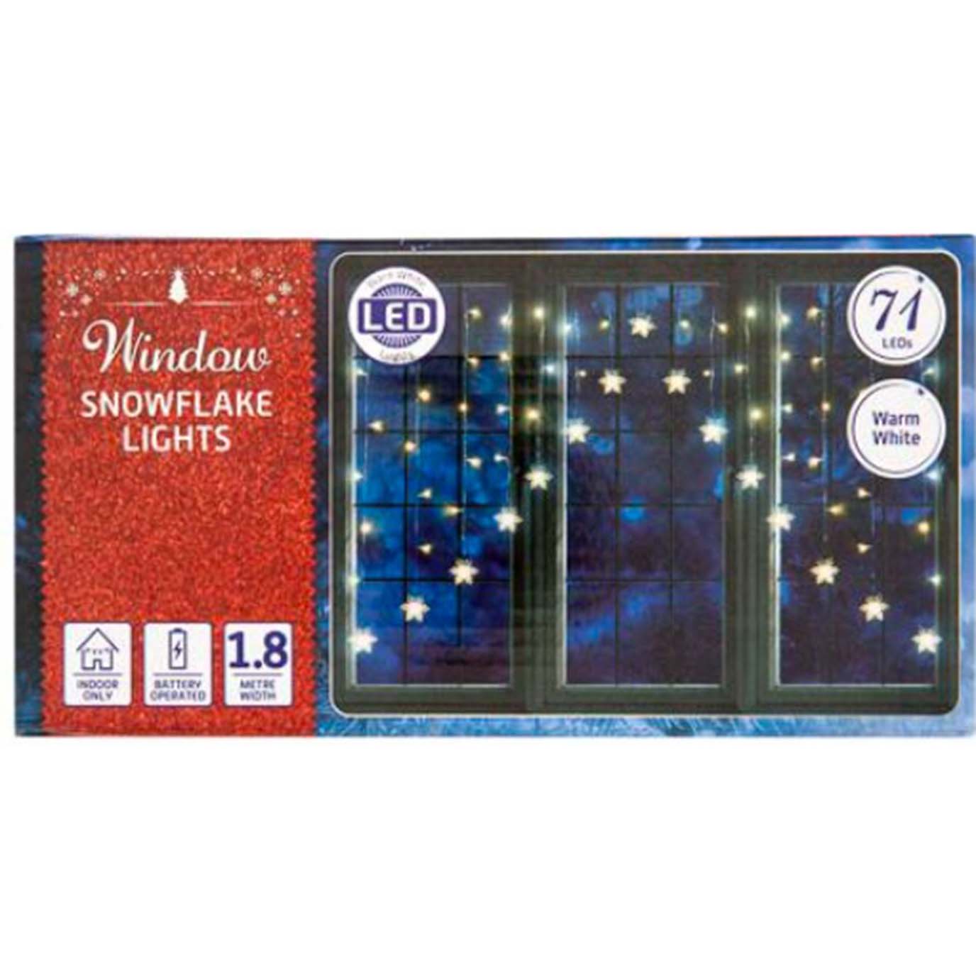 Girlanda świąteczna 71 światełek LED - Płatki śniegu - Biały ciepły