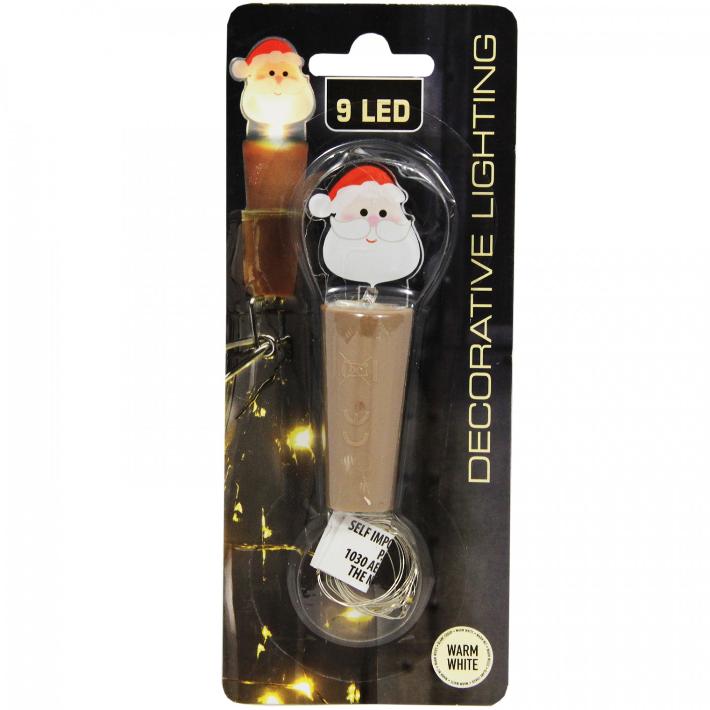 Zatyczka korek do butelki - świąteczny - 9 LED