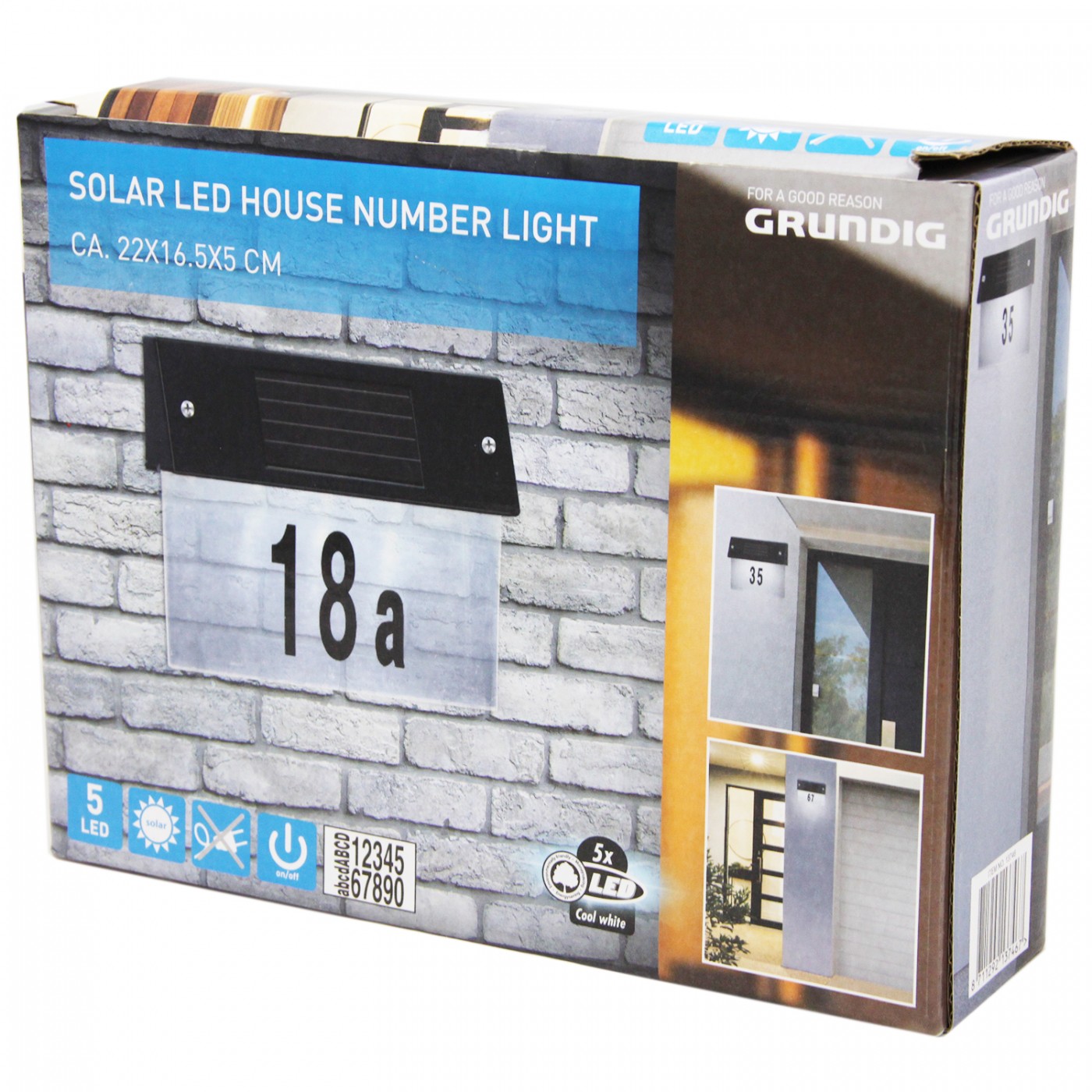 Numer domu LED lampa solarna podświetlana kinkiet