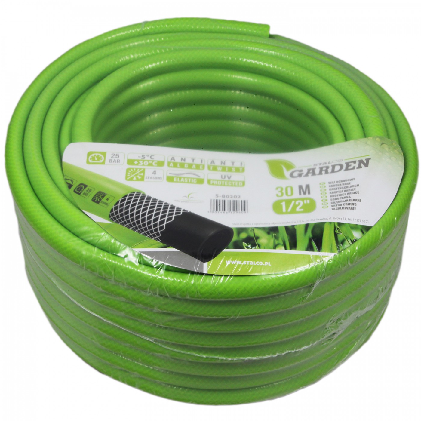 Wąż ogrodowy 30 m - 1/2" - Stalco Garden S80202 - zielony elastyczny
